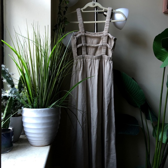 Moon River beige linen blend Maxi dress - Picture 4 of 8